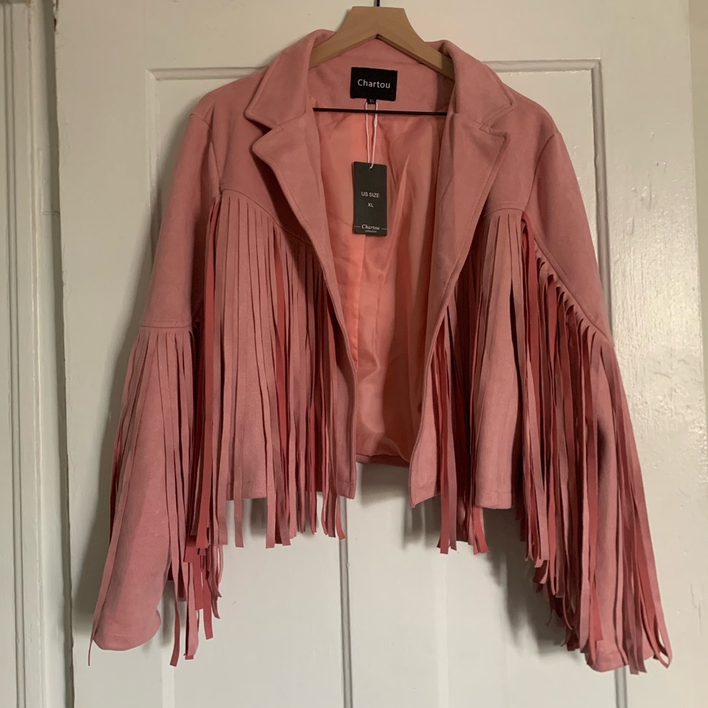 Women's Pink Fringe Jacket